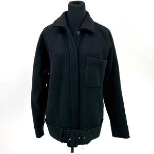 RARE Anine Bing black Jayden wool buckled belt jacket XS